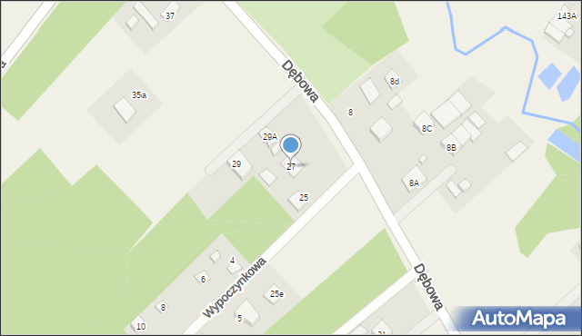 Korytów A, Dębowa, 27, mapa Korytów A