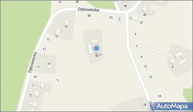 Kostkowice, Dębowiecka, 53, mapa Kostkowice