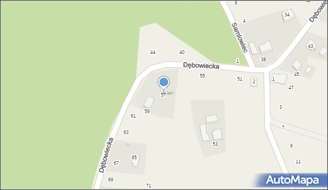 Kostkowice, Dębowiecka, 57, mapa Kostkowice