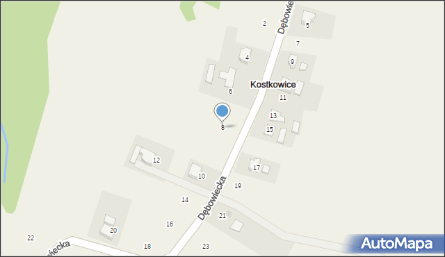 Kostkowice, Dębowiecka, 8, mapa Kostkowice