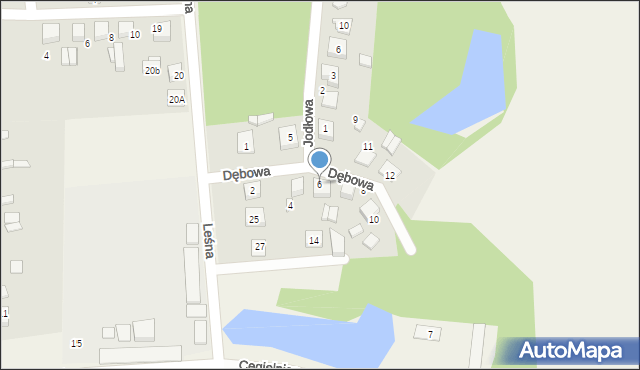 Koszęcin, Dębowa, 6, mapa Koszęcin