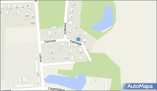 Koszęcin, Dębowa, 8, mapa Koszęcin