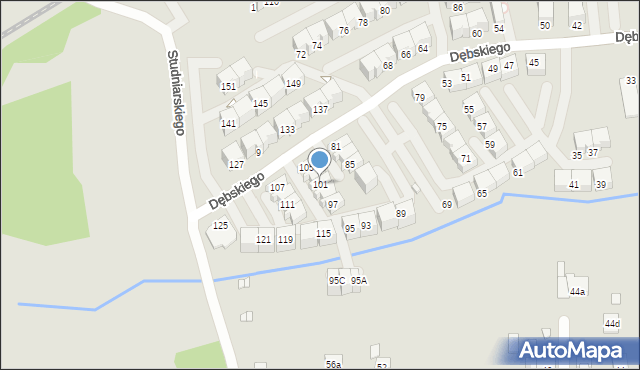 Kraków, Dębskiego Macieja, 101, mapa Krakowa