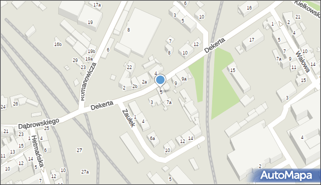 Kraków, Dekerta Jana, 5, mapa Krakowa