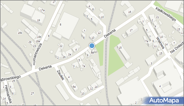 Kraków, Dekerta Jana, 9a, mapa Krakowa