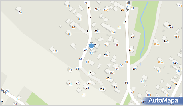 Krosno, Dębowa, 81, mapa Krosna