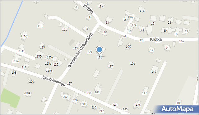 Krosno, Decowskiego Stanisława, ks., 131, mapa Krosna