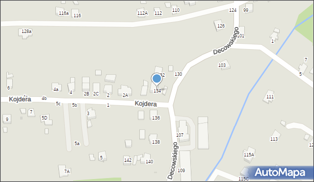 Krosno, Decowskiego Stanisława, ks., 134, mapa Krosna