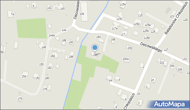 Krosno, Decowskiego Stanisława, ks., 196, mapa Krosna