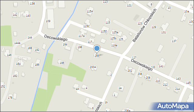 Krosno, Decowskiego Stanisława, ks., 200, mapa Krosna