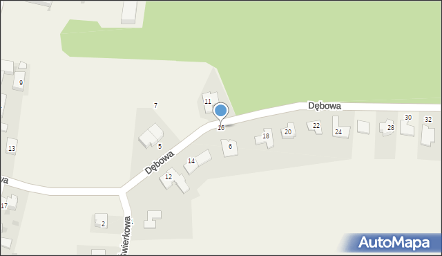 Krzyżowice, Dębowa, 16, mapa Krzyżowice