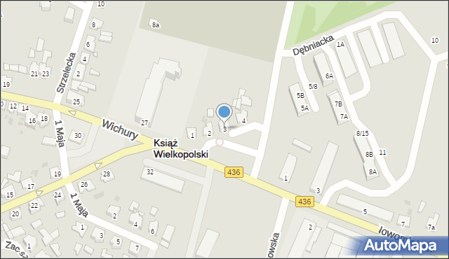 Książ Wielkopolski, Dębniacka, 3, mapa Książ Wielkopolski