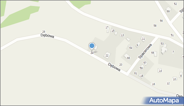 Kucoby, Dębowa, 24, mapa Kucoby