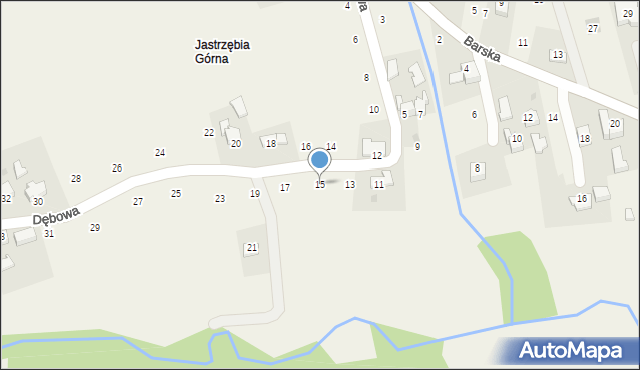 Lanckorona, Dębowa, 15, mapa Lanckorona