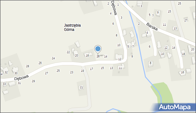 Lanckorona, Dębowa, 16, mapa Lanckorona