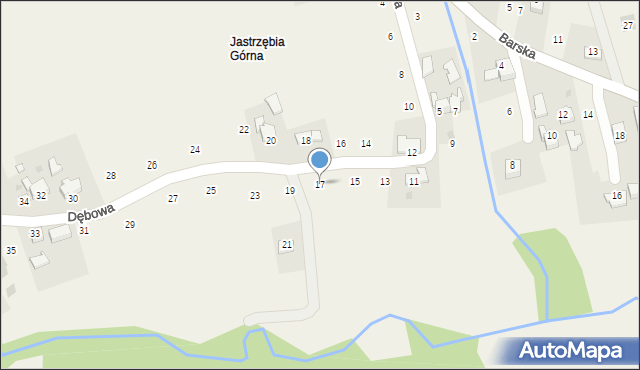 Lanckorona, Dębowa, 17, mapa Lanckorona