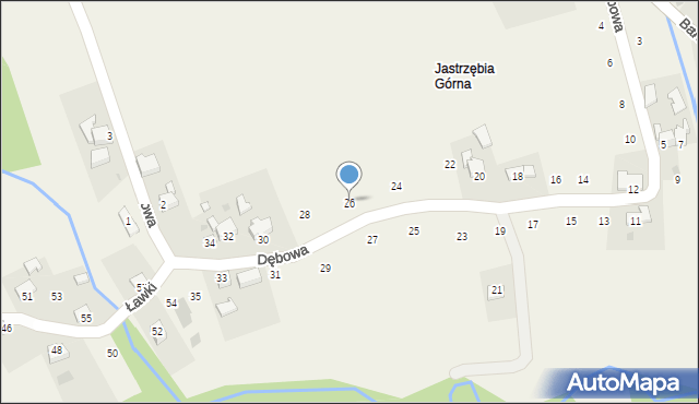 Lanckorona, Dębowa, 26, mapa Lanckorona