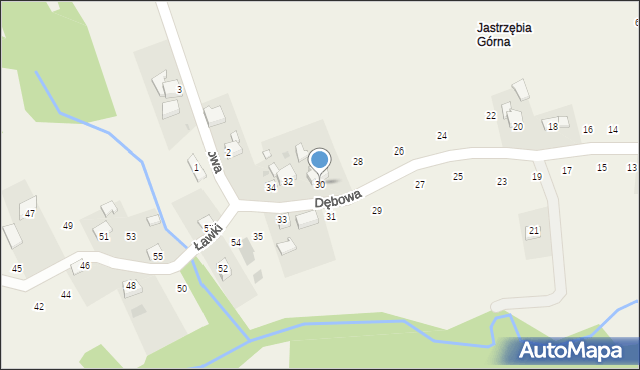 Lanckorona, Dębowa, 30, mapa Lanckorona