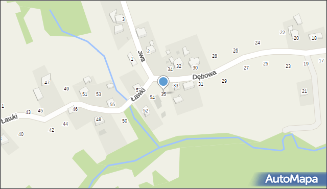 Lanckorona, Dębowa, 35, mapa Lanckorona