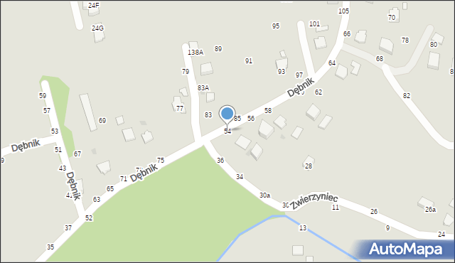 Łańcut, Dębnik, 54, mapa Łańcut