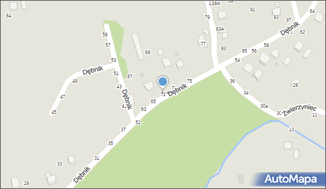Łańcut, Dębnik, 71, mapa Łańcut