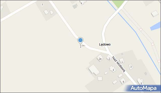 Lędowo, Dębowa, 1, mapa Lędowo