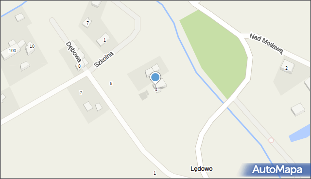 Lędowo, Dębowa, 4, mapa Lędowo