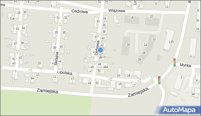 Legnica, Dębowa, 46, mapa Legnicy