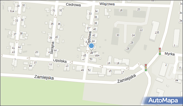 Legnica, Dębowa, 48, mapa Legnicy