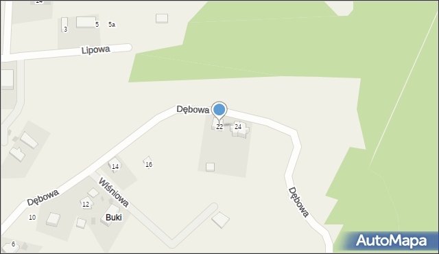 Leśniewo, Dębowa, 22, mapa Leśniewo