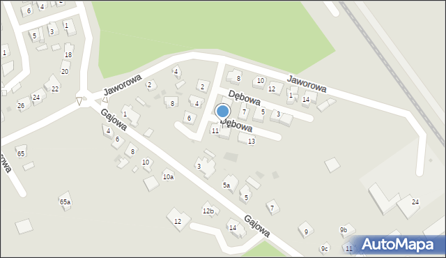 Leszno, Dębowa, 11a, mapa Leszno