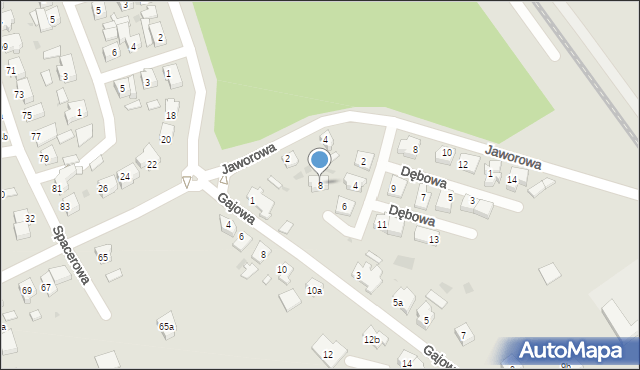 Leszno, Dębowa, 8, mapa Leszno