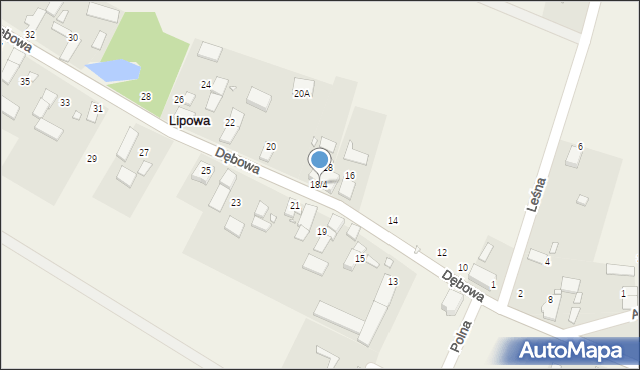 Lipowa, Dębowa, 18/4, mapa Lipowa