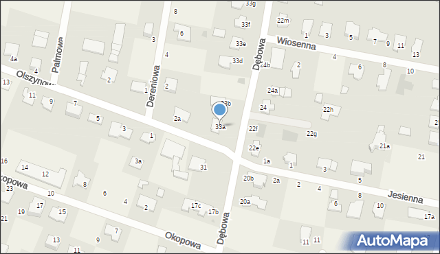 Łochowo, Dębowa, 33a, mapa Łochowo