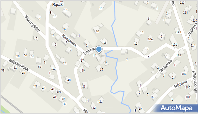 Łodygowice, Dębowa, 13, mapa Łodygowice