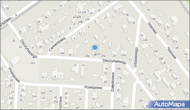 Łódź, Deczyńskiego Kazimierza, 29, mapa Łodzi