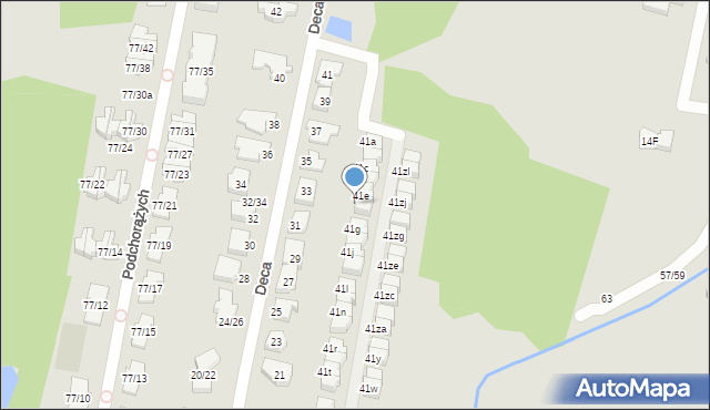 Łódź, Deca Wacława, płk., prof., 41f, mapa Łodzi