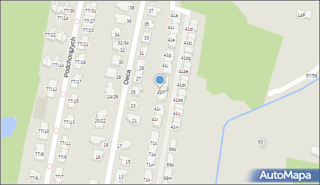 Łódź, Deca Wacława, płk., prof., 41n, mapa Łodzi