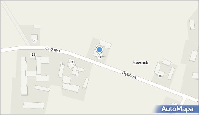 Łowinek, Dębowa, 18, mapa Łowinek