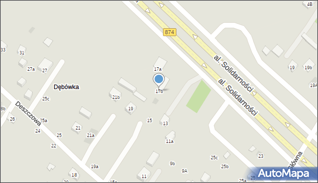 Lublin, Deszczowa, 17b, mapa Lublina