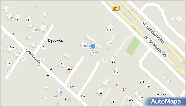 Lublin, Deszczowa, 19, mapa Lublina