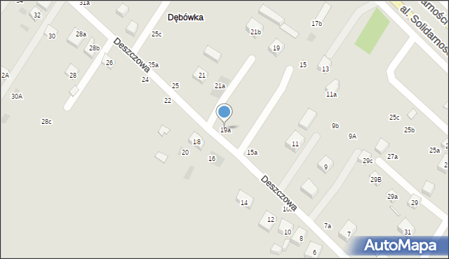 Lublin, Deszczowa, 19a, mapa Lublina