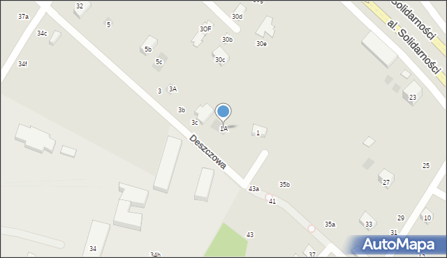 Lublin, Deszczowa, 1A, mapa Lublina