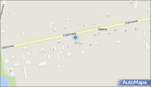 Lututów, Dębowa, 14, mapa Lututów