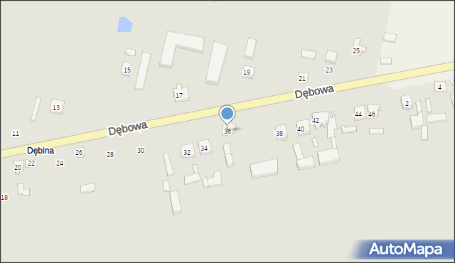 Lututów, Dębowa, 36, mapa Lututów