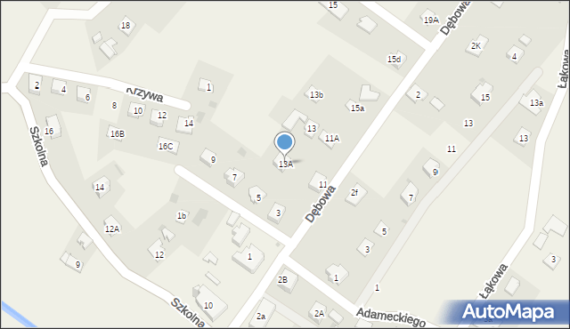 Marklowice Górne, Dębowa, 13A, mapa Marklowice Górne