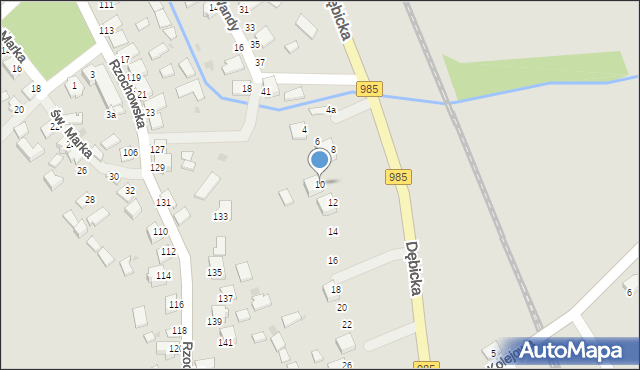 Mielec, Dębicka, 10, mapa Mielca