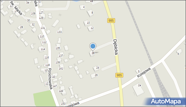 Mielec, Dębicka, 18, mapa Mielca