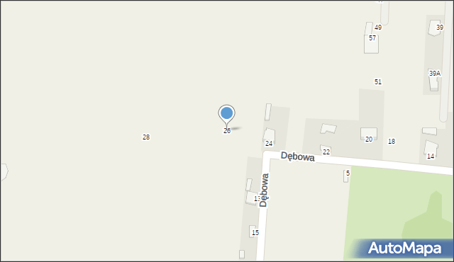 Milejowice, Dębowa, 26, mapa Milejowice