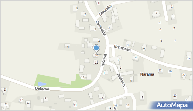 Narama, Dębowa, 10, mapa Narama